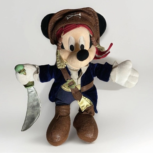 Pirates Of The Caribbean Mickey Mouse Pirate Captain Jack Sparrow 12 Inch Plush - Picture 1 of 6